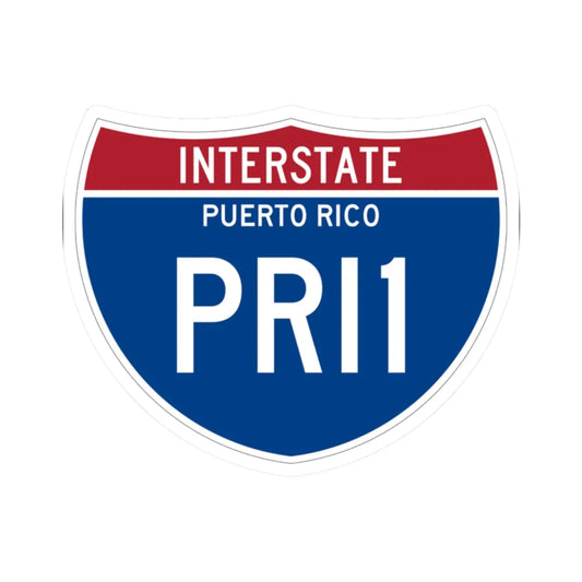 I-PRI1 PR Metric (Puerto Rico) (Road Sign) STICKER Vinyl Kiss-Cut Decal 2 Inch White - The Sticker Space