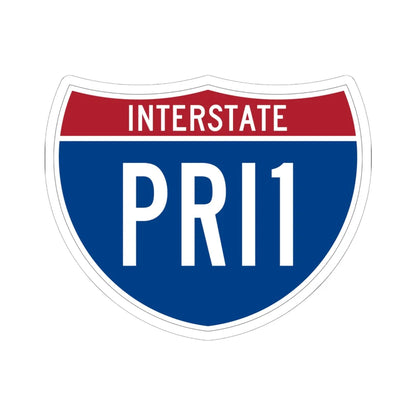 I-PRI1 (Puerto Rico) (Road Sign) STICKER Vinyl Kiss-Cut Decal 6 Inch White - The Sticker Space