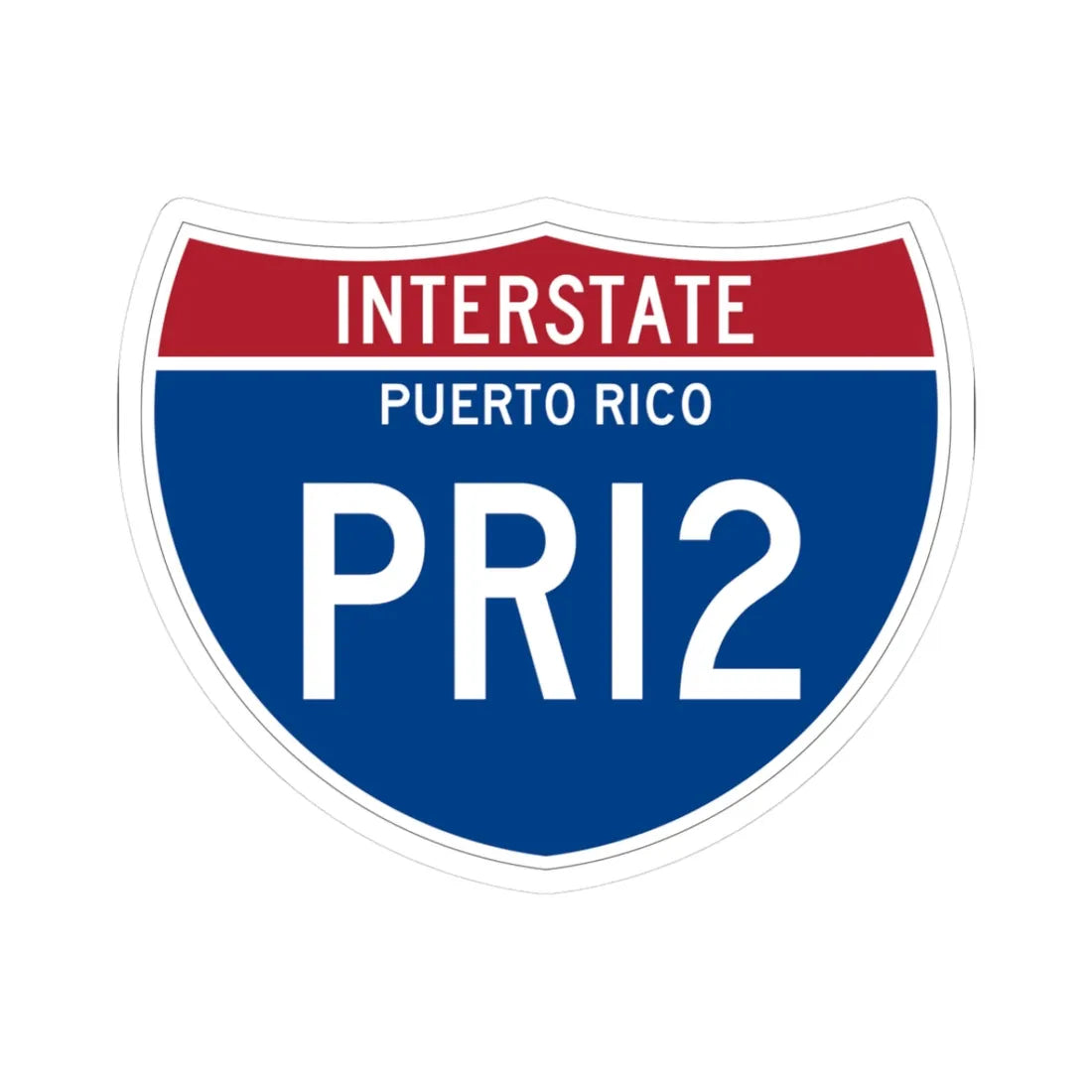 I-PRI2 PR Metric (Puerto Rico) (Road Sign) STICKER Vinyl Kiss-Cut Decal 3 Inch White - The Sticker Space