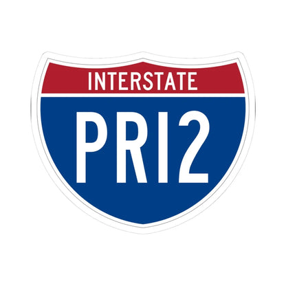 I-PRI2 (Puerto Rico) (Road Sign) STICKER Vinyl Kiss-Cut Decal 3 Inch White - The Sticker Space