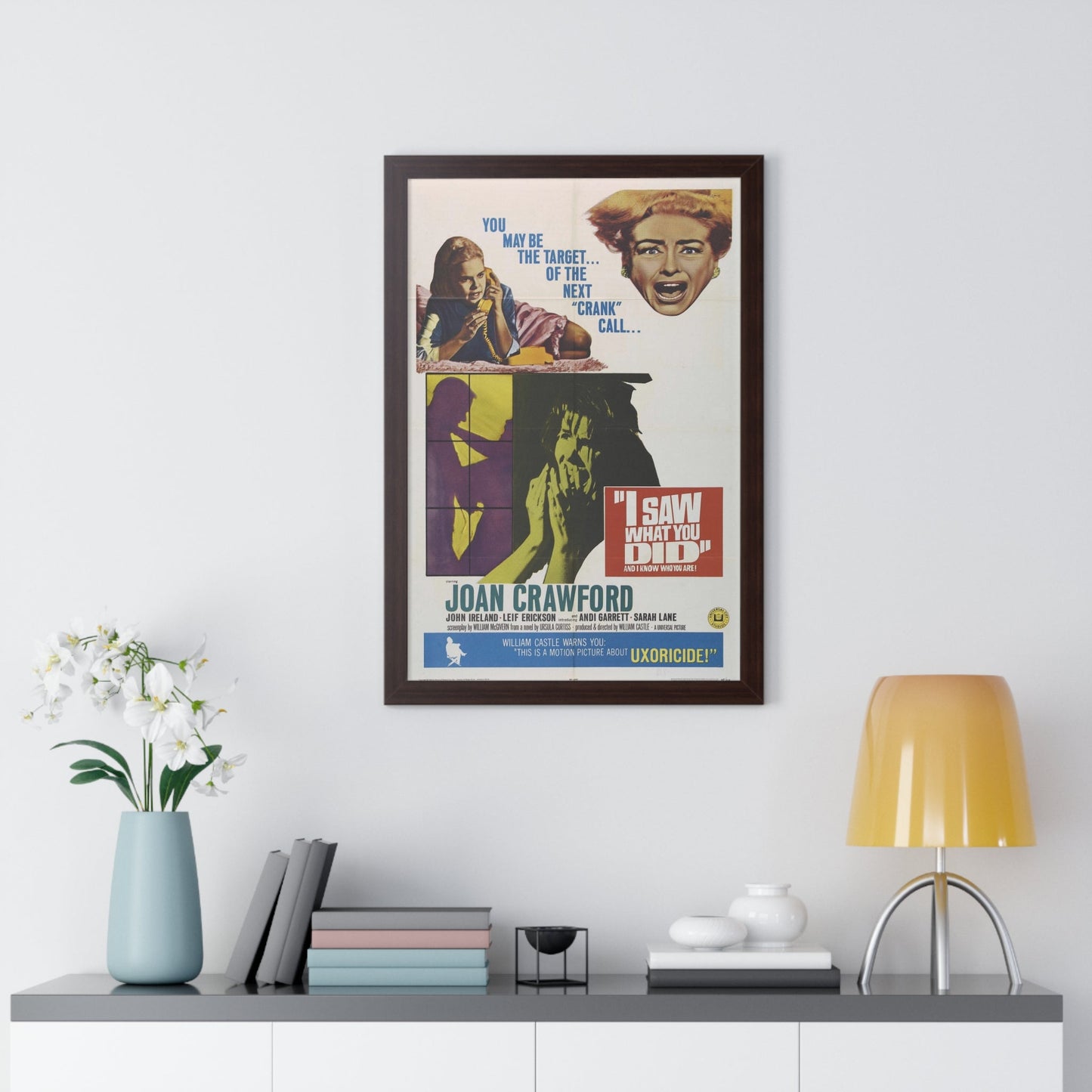 I SAW WHAT YOU DID 1965 - Framed Movie Poster-The Sticker Space