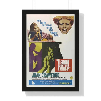 I SAW WHAT YOU DID 1965 - Framed Movie Poster 16″ x 24″ Black - The Sticker Space
