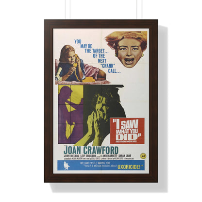 I SAW WHAT YOU DID 1965 - Framed Movie Poster-16″ x 24″-The Sticker Space