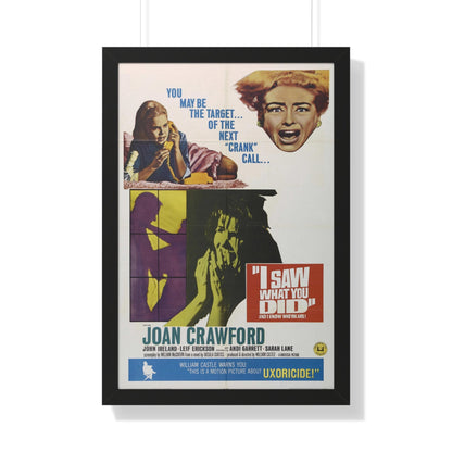 I SAW WHAT YOU DID 1965 - Framed Movie Poster-20" x 30"-The Sticker Space