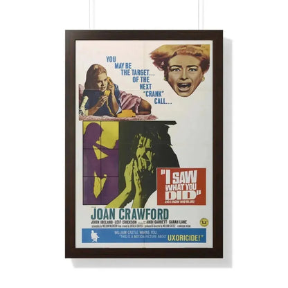 I SAW WHAT YOU DID 1965 - Framed Movie Poster 20" x 30" Walnut - The Sticker Space