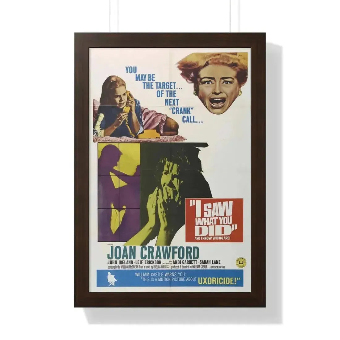 I SAW WHAT YOU DID 1965 - Framed Movie Poster - The Sticker Space