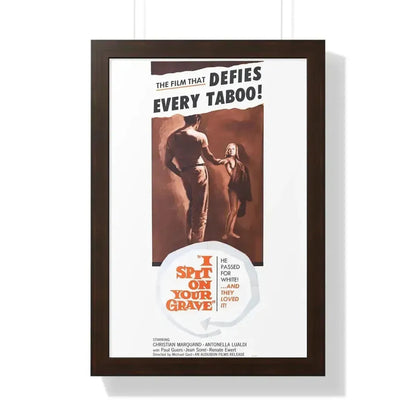 I SPIT ON YOUR GRAVE 1959 - Framed Movie Poster 16″ x 24″ Walnut - The Sticker Space