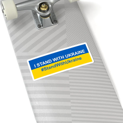 I stand with Ukraine banner (Ukraine) STICKER Vinyl Kiss-Cut Decal - The Sticker Space