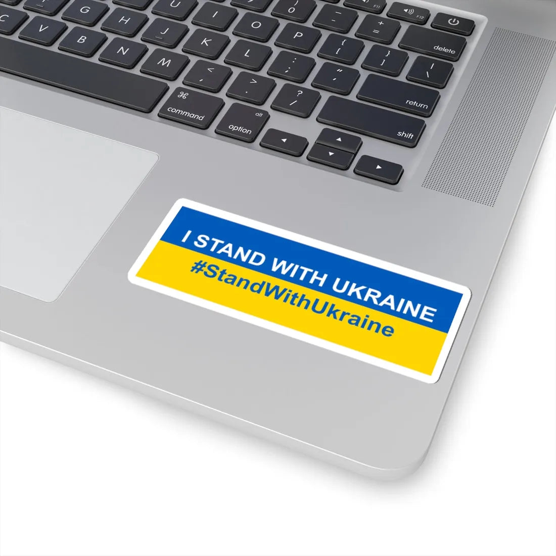 I stand with Ukraine banner (Ukraine) STICKER Vinyl Kiss-Cut Decal - The Sticker Space