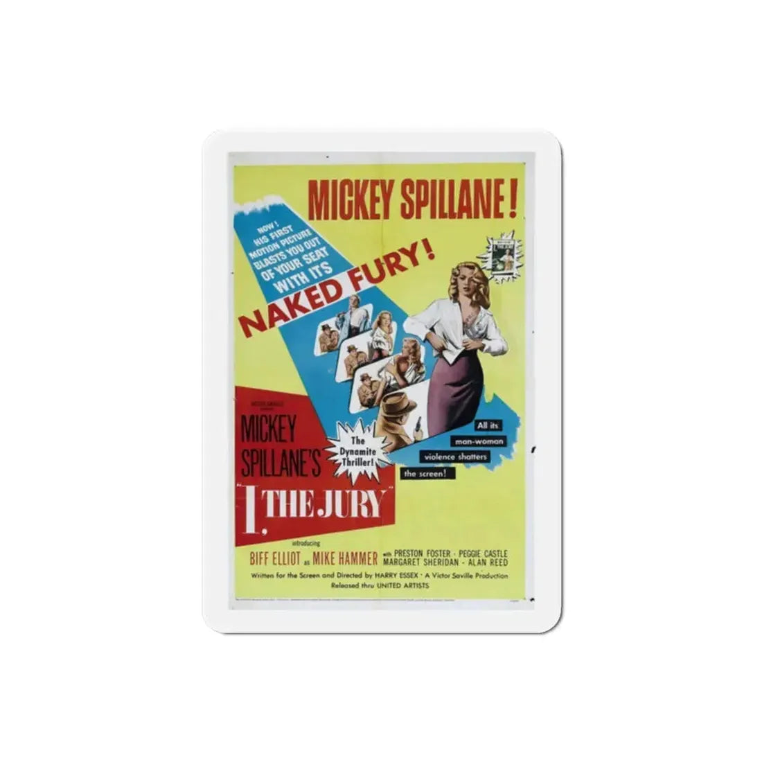 I the Jury 1953 Movie Poster Refrigerator Magnet 2 Inch - The Sticker Space