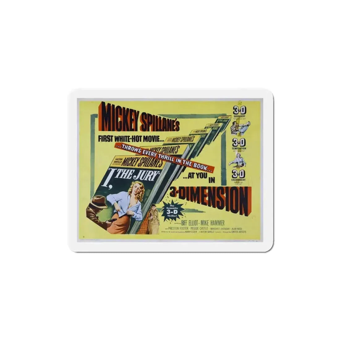 I the Jury 1953 v2 Movie Poster Refrigerator Magnet 4 Inch - The Sticker Space