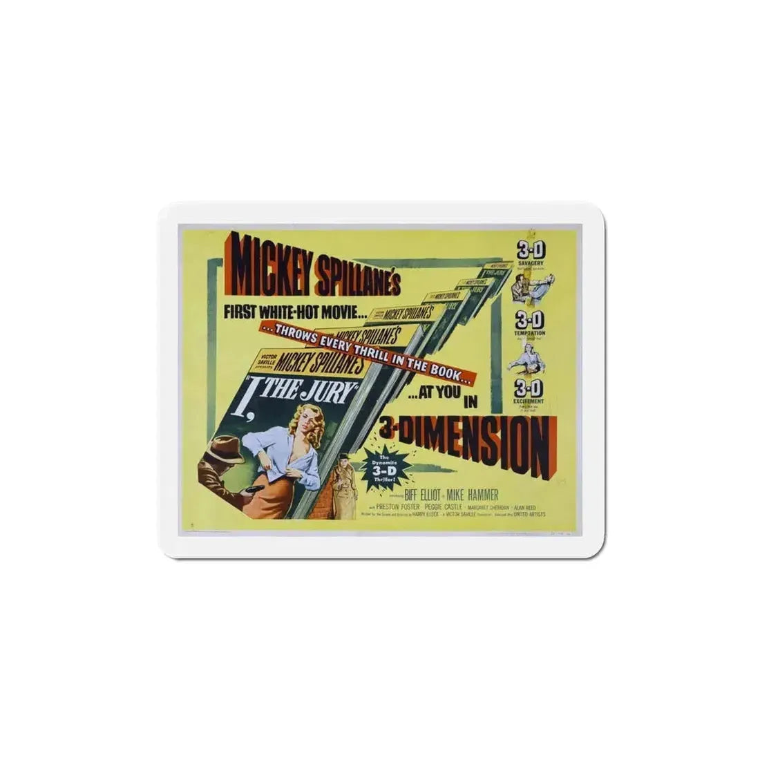 I the Jury 1953 v2 Movie Poster Refrigerator Magnet 6 Inch - The Sticker Space