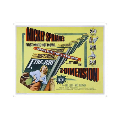 I the Jury 1953 v2 Movie Poster - STICKER Vinyl Kiss-Cut Decal 3 Inch White - The Sticker Space