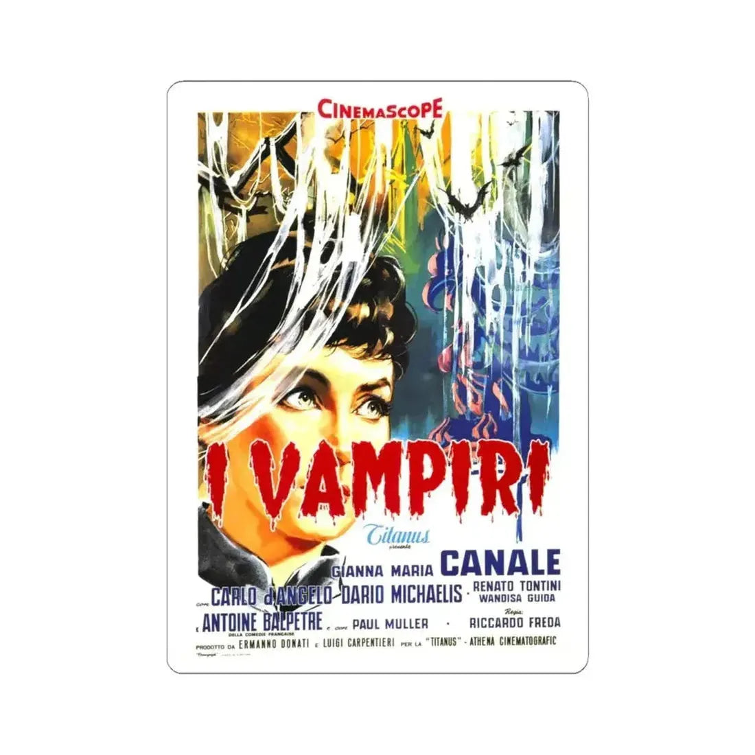 I VAMPIRI 1957 Movie Poster - STICKER Vinyl Kiss-Cut Decal 6 Inch White - The Sticker Space