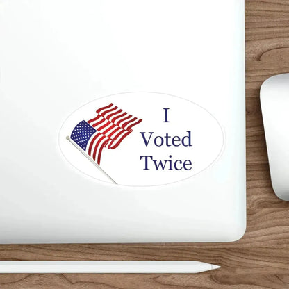I Voted Twice STICKER Vinyl Die-Cut Decal - The Sticker Space