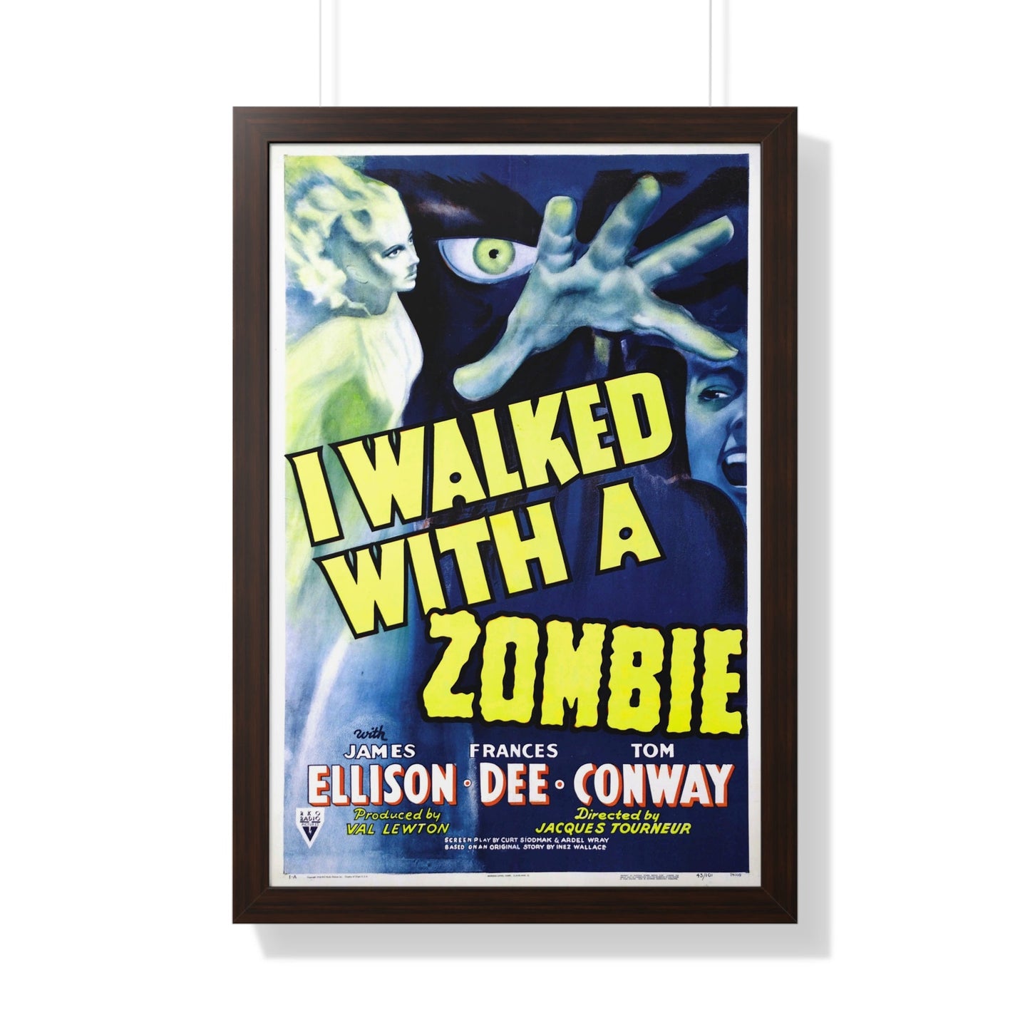 I WALKED WITH A ZOMBIE (2) 1943 - Framed Movie Poster-20" x 30"-The Sticker Space