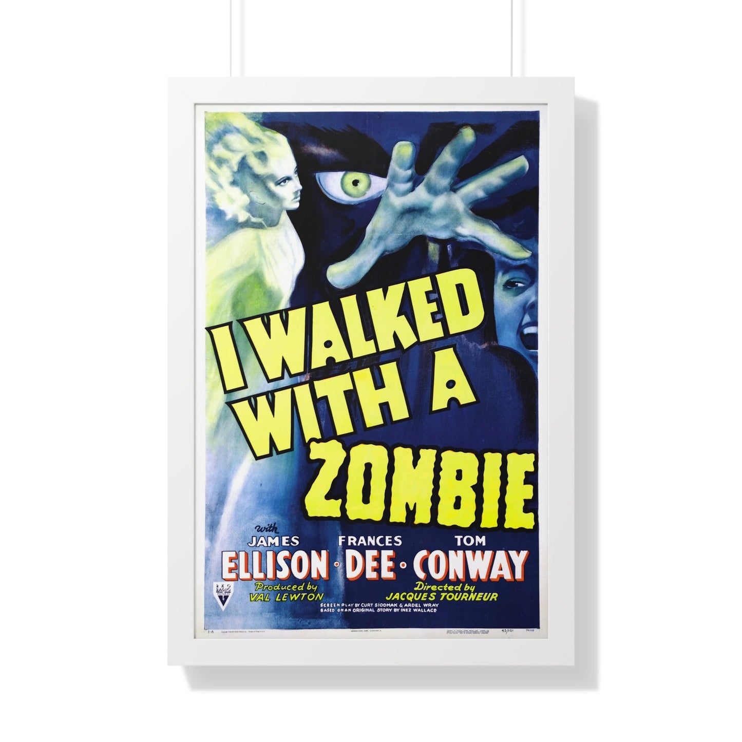 I WALKED WITH A ZOMBIE (2) 1943 - Framed Movie Poster-20" x 30"-The Sticker Space