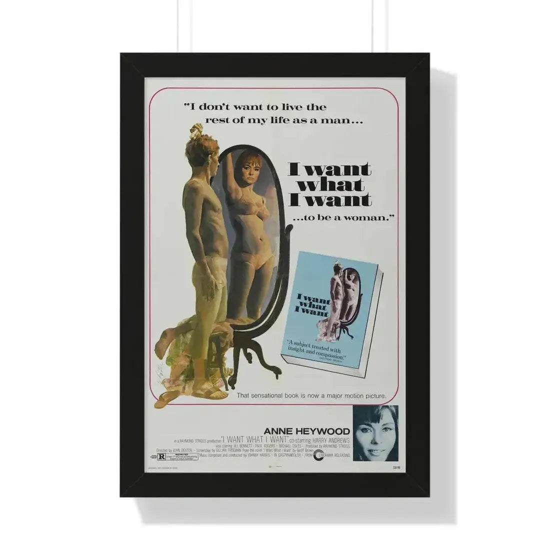 I WANT WHAT I WANT 1972 - Framed Movie Poster 16″ x 24″ Black - The Sticker Space