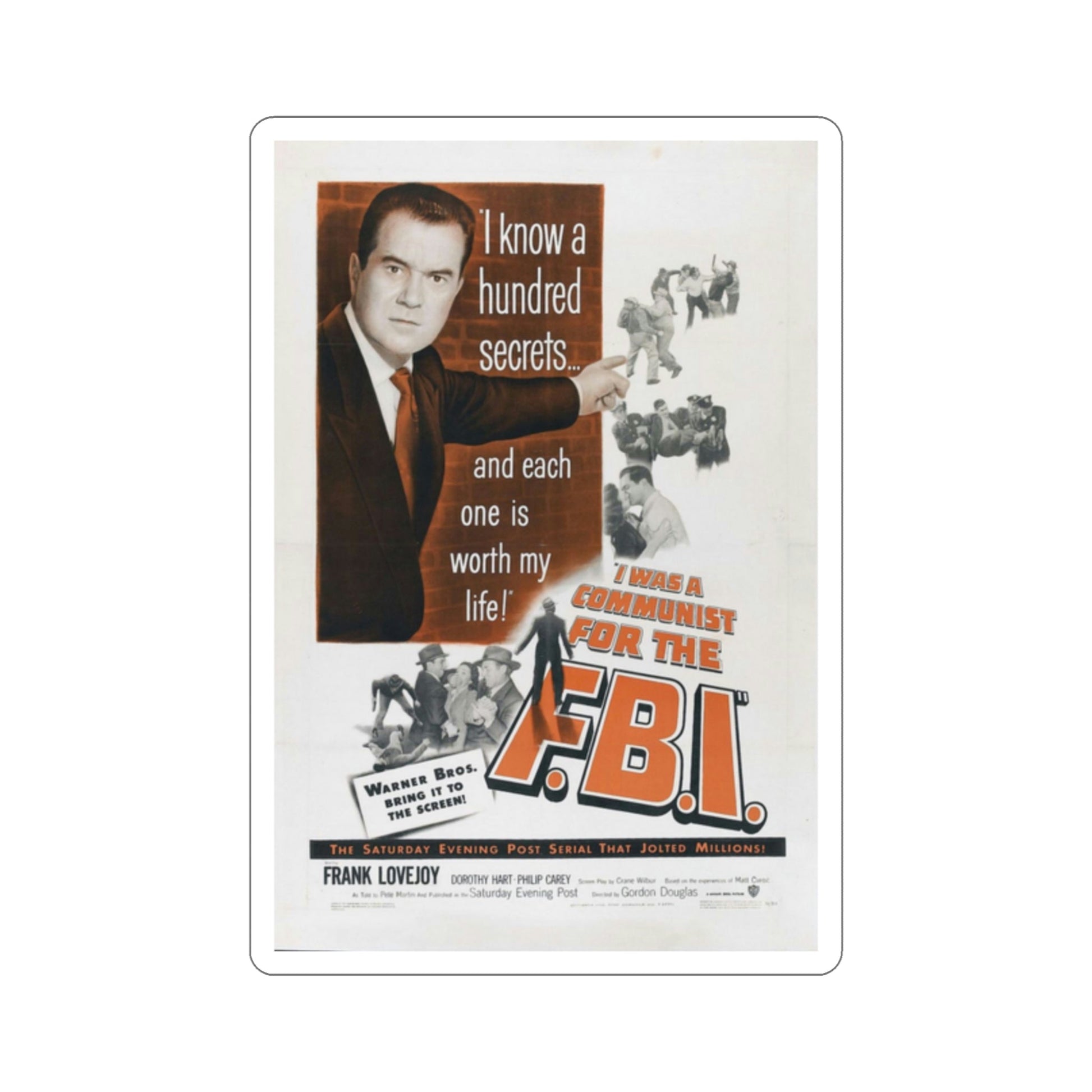 I Was a Communist for the FBI 1951 Movie Poster STICKER Vinyl Die-Cut Decal-2 Inch-The Sticker Space