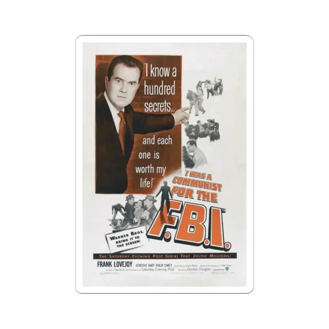 I Was a Communist for the FBI 1951 Movie Poster - STICKER Vinyl Kiss-Cut Decal 2 Inch White - The Sticker Space