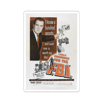 I Was a Communist for the FBI 1951 Movie Poster - STICKER Vinyl Kiss-Cut Decal 6 Inch White - The Sticker Space