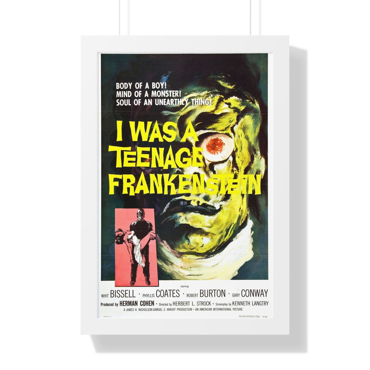 I WAS A TEENAGE FRANKENSTEIN 1957 - Framed Movie Poster-16″ x 24″-The Sticker Space