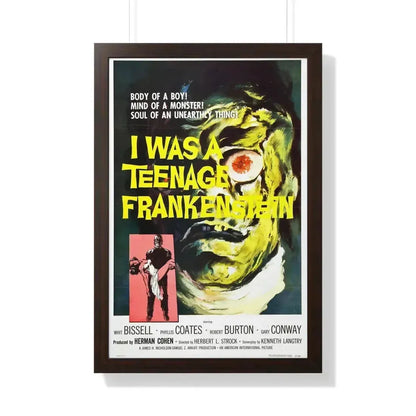 I WAS A TEENAGE FRANKENSTEIN 1957 - Framed Movie Poster 20" x 30" Walnut - The Sticker Space