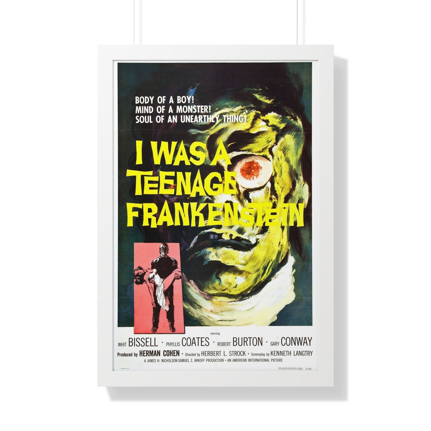 I WAS A TEENAGE FRANKENSTEIN 1957 - Framed Movie Poster-20" x 30"-The Sticker Space