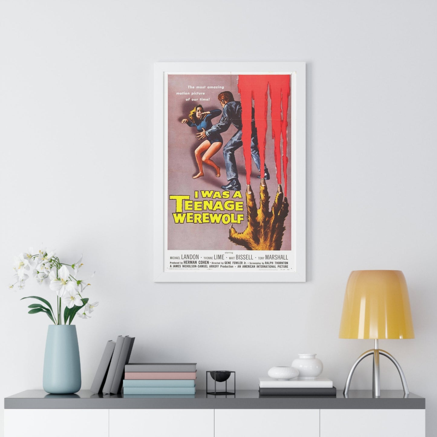 I WAS A TEENAGE WEREWOLF 1957 - Framed Movie Poster-The Sticker Space