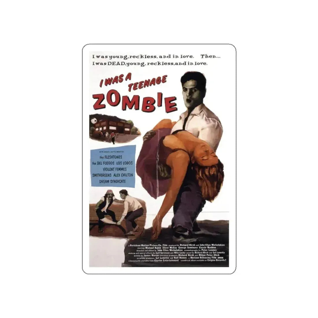 I WAS A TEENAGE ZOMBIE 1987 Movie Poster STICKER Vinyl Die-Cut Decal 3 Inch - The Sticker Space