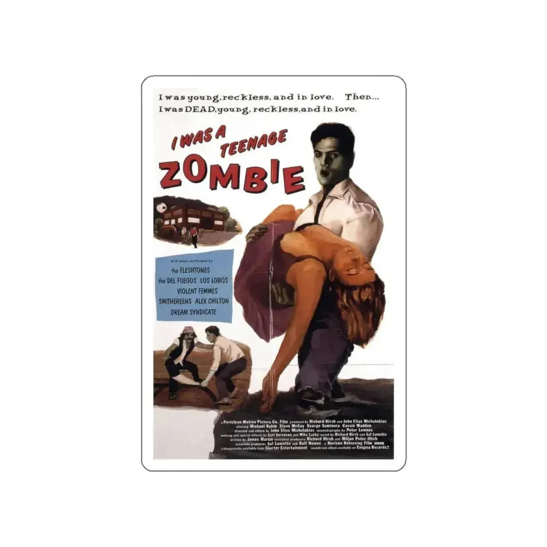 I WAS A TEENAGE ZOMBIE 1987 Movie Poster STICKER Vinyl Die-Cut Decal 4 Inch - The Sticker Space