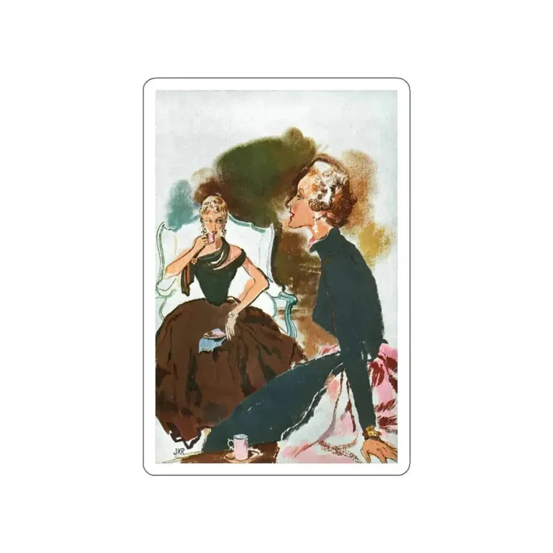 I was intrigued the moment, Esquire Illustration, 1954 (Magazine Illustration) STICKER Vinyl Die-Cut Decal White Die-Cut 2 Inch - The Sticker Space