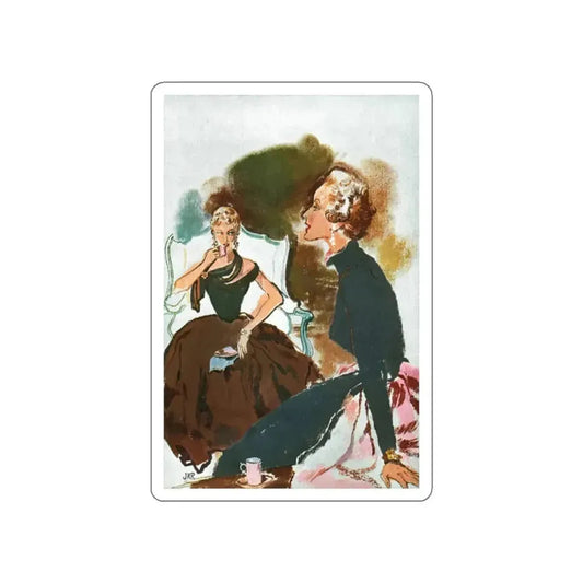 I was intrigued the moment, Esquire Illustration, 1954 (Magazine Illustration) STICKER Vinyl Die-Cut Decal White Die-Cut 2 Inch - The Sticker Space