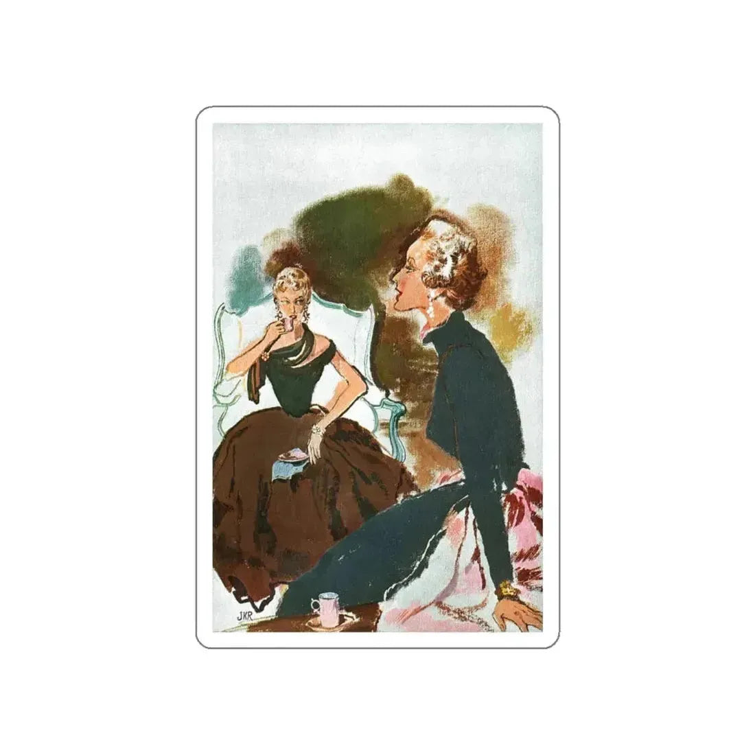 I was intrigued the moment, Esquire Illustration, 1954 (Magazine Illustration) STICKER Vinyl Die-Cut Decal White Die-Cut 4 Inch - The Sticker Space