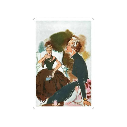 I was intrigued the moment, Esquire Illustration, 1954 (Magazine Illustration) STICKER Vinyl Die-Cut Decal White Die-Cut 4 Inch - The Sticker Space