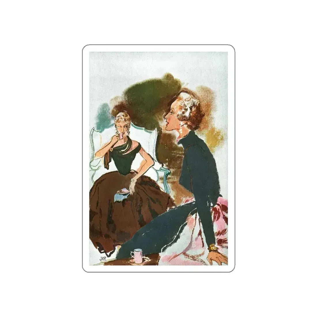 I was intrigued the moment, Esquire Illustration, 1954 (Magazine Illustration) STICKER Vinyl Die-Cut Decal White Die-Cut 6 Inch - The Sticker Space