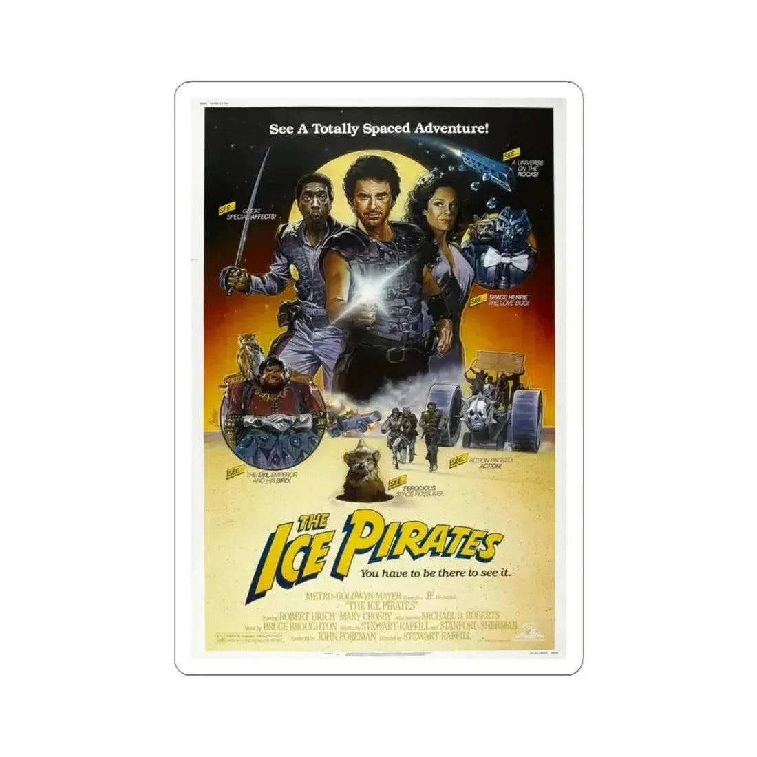 Ice Pirates 1984 Movie Poster - STICKER Vinyl Kiss-Cut Decal 4 Inch White - The Sticker Space
