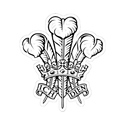 Ich dien (United Kingdom) (Coat of Arms) STICKER Vinyl Kiss-Cut Decal 4 Inch White - The Sticker Space