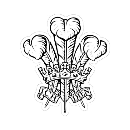 Ich dien (United Kingdom) (Coat of Arms) STICKER Vinyl Kiss-Cut Decal 6 Inch White - The Sticker Space