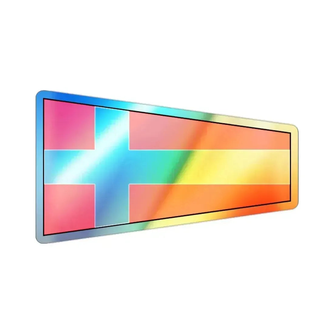 ICS Pennant Four (International Code of Signals) Holographic STICKER Die-Cut Vinyl Decal 2 Inch Holographic - The Sticker Space