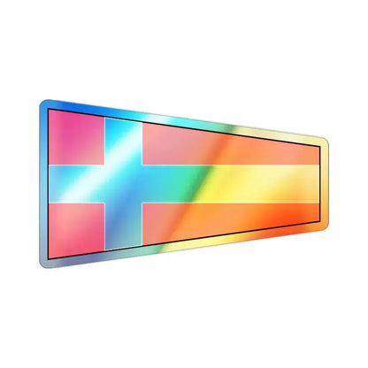 ICS Pennant Four (International Code of Signals) Holographic STICKER Die-Cut Vinyl Decal 2 Inch Holographic - The Sticker Space
