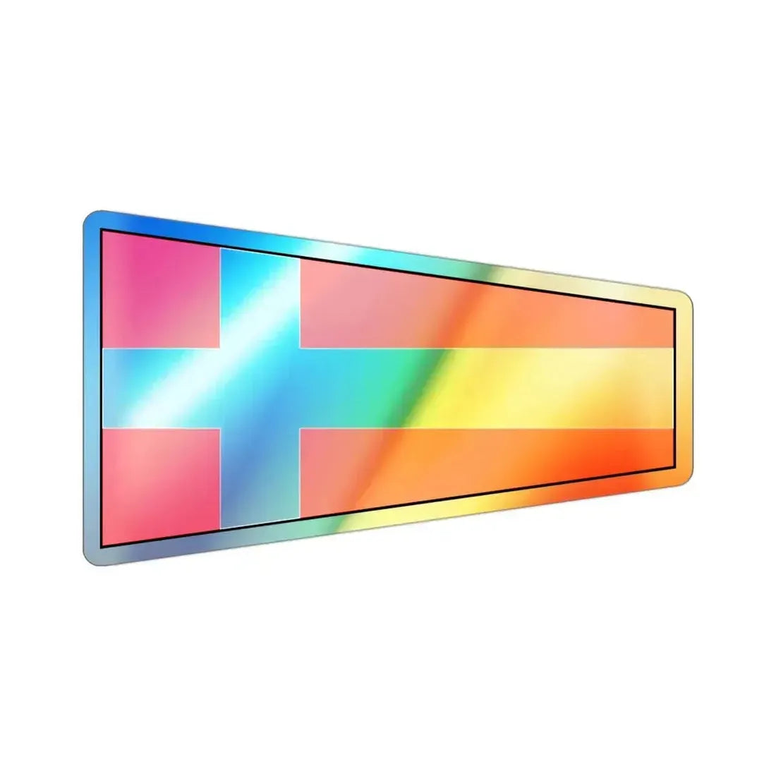 ICS Pennant Four (International Code of Signals) Holographic STICKER Die-Cut Vinyl Decal 3 Inch Holographic - The Sticker Space