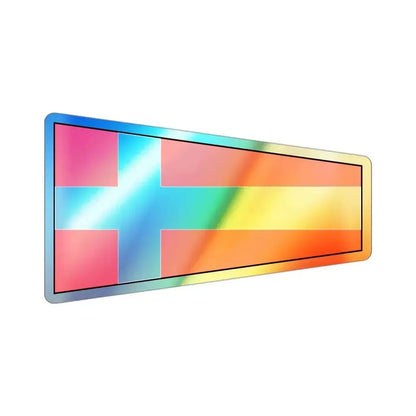 ICS Pennant Four (International Code of Signals) Holographic STICKER Die-Cut Vinyl Decal 3 Inch Holographic - The Sticker Space
