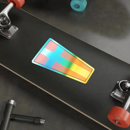 ICS Pennant Four (International Code of Signals) Holographic STICKER Die-Cut Vinyl Decal - The Sticker Space