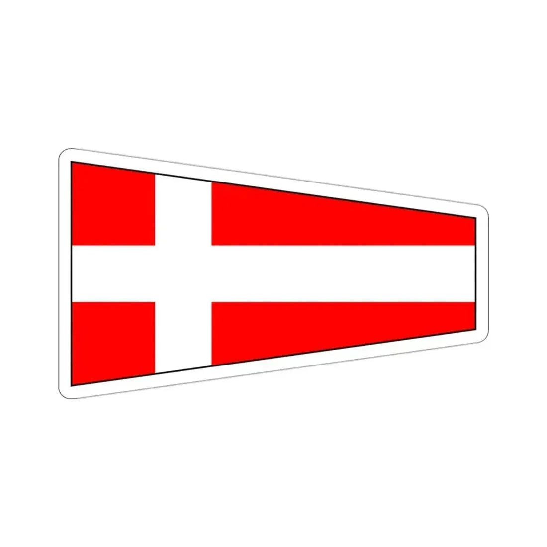 ICS Pennant Four (International Code of Signals) STICKER Vinyl Die-Cut Decal 3 Inch - The Sticker Space