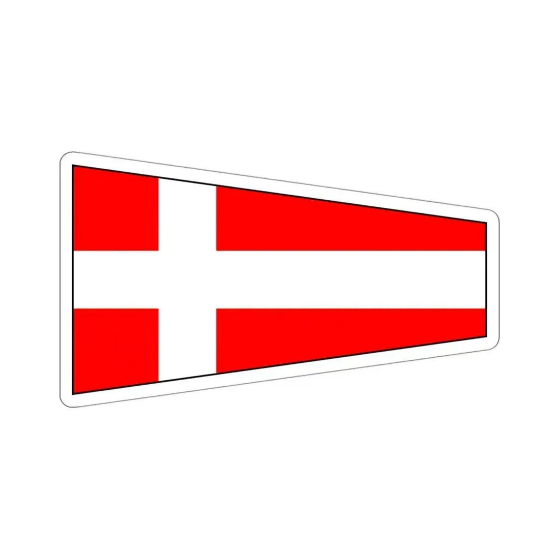 ICS Pennant Four (International Code of Signals) STICKER Vinyl Die-Cut Decal 4 Inch - The Sticker Space