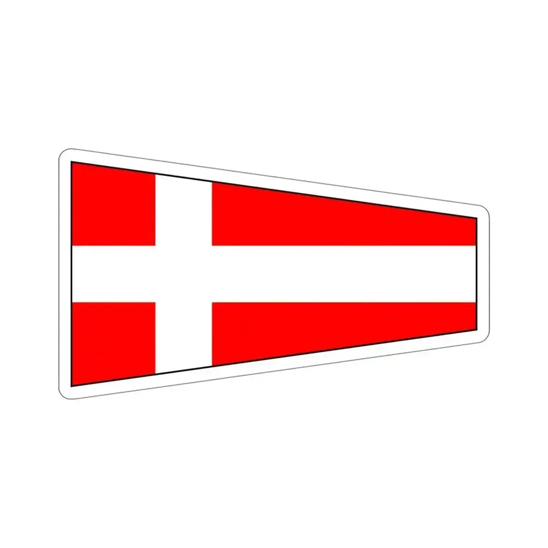 ICS Pennant Four (International Code of Signals) STICKER Vinyl Die-Cut Decal 5 Inch - The Sticker Space