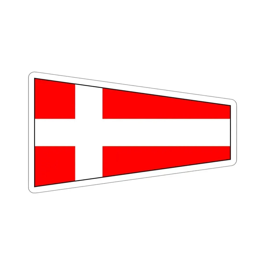 ICS Pennant Four (International Code of Signals) STICKER Vinyl Die-Cut Decal 5 Inch - The Sticker Space