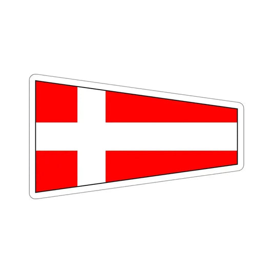 ICS Pennant Four (International Code of Signals) STICKER Vinyl Die-Cut Decal 6 Inch - The Sticker Space