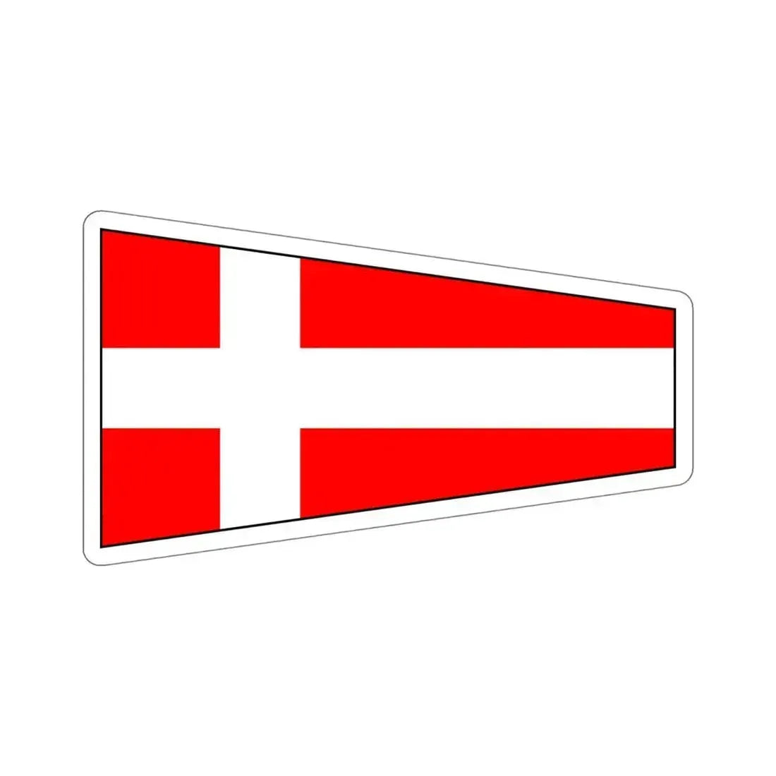 ICS Pennant Four (International Code of Signals) STICKER Vinyl Die-Cut Decal 6 Inch - The Sticker Space